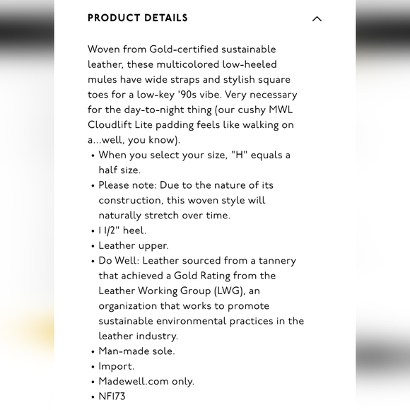 Madewell Cassady Mule in Woven Leather Sandals - Size 6 - Picture 4 of 9